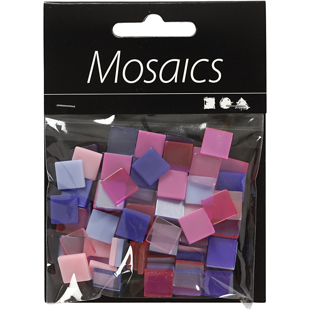 Mini Mosaic, suurus 10x10 mm, paksus 2 mm, lilla/tume lilla, 25 g/ 1 pakk - Image 2