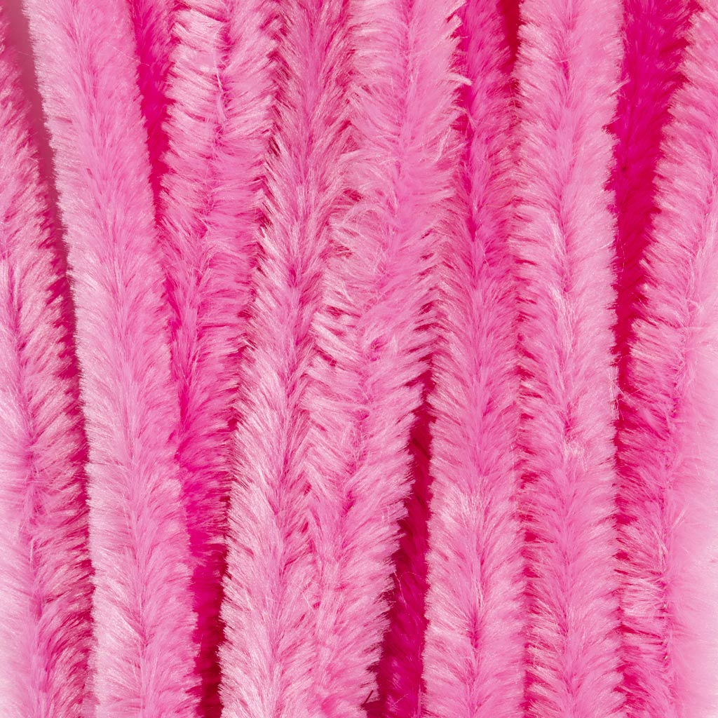 šenill, L: 30 cm, paksus 15 mm, roosa, 15 tk/ 1 pakk - Image 5