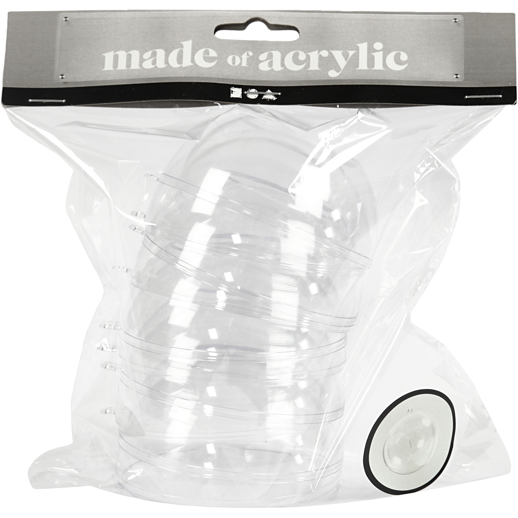 Kaheosaline avatud akrüülist kujuke, diameeter. 8 cm, augu suurus 4,5 cm, 5 tk/ 1 pakk - Image 2