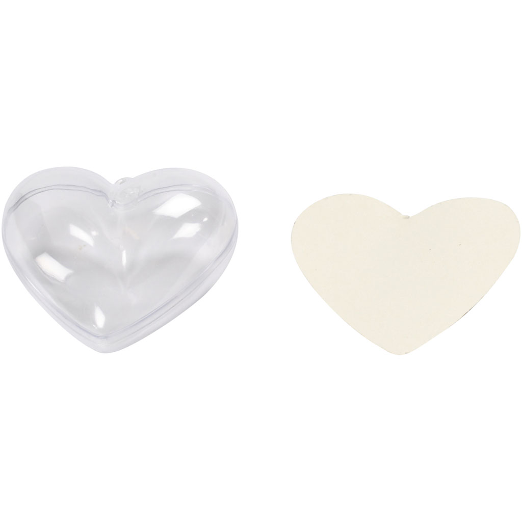 Südamekujulised kujukesed kaunistamiseks, H: 6,5 cm, läbipaistev, 10 tk/ 1 pakk - Image 3
