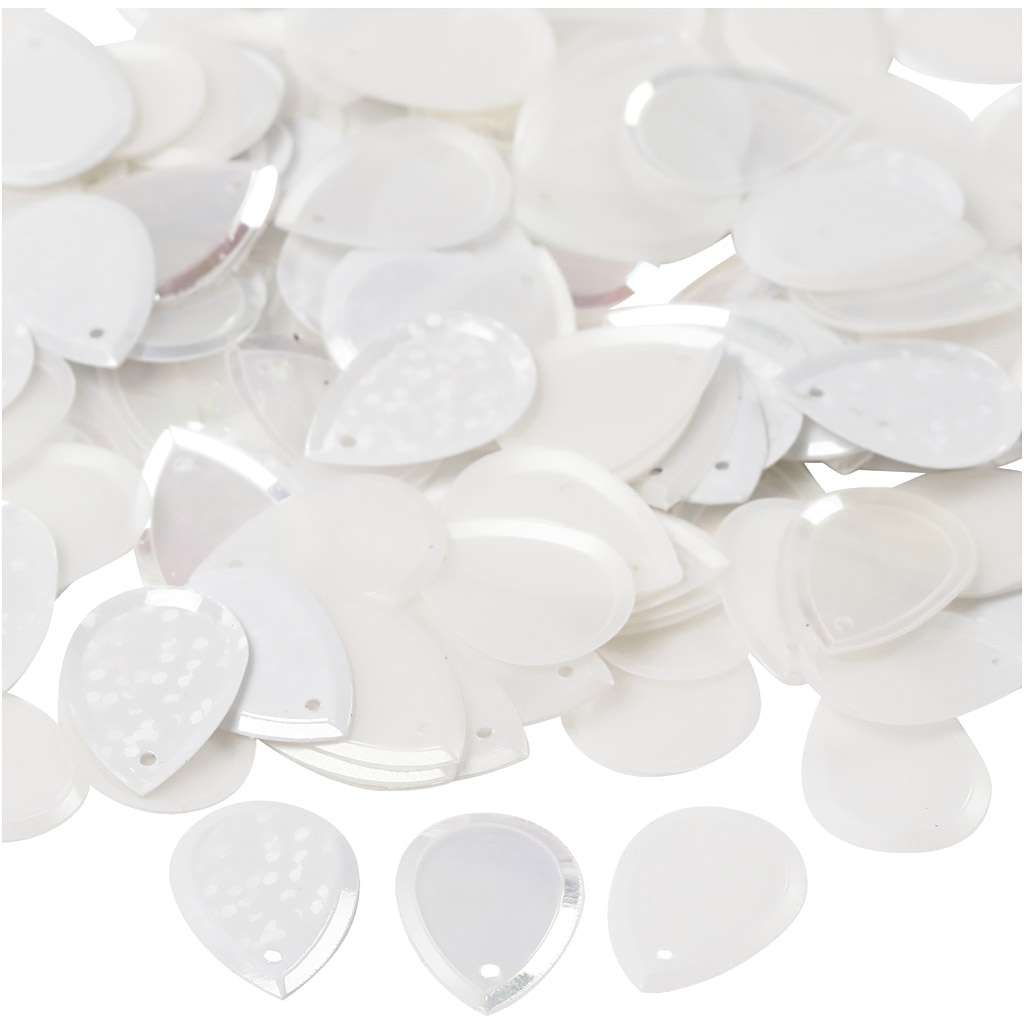 Paelad, vihmapiiskad, suurus 14x19 mm, valge, 50 g/ 1 pakk - Image 3