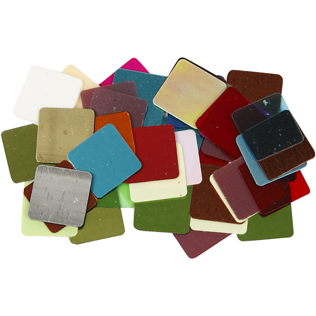 Foolium mosaiikplaadid, suurus 10x10 mm, ca. 6875 tk, värvide valik, 250 g/ 1 pakk - Image 2