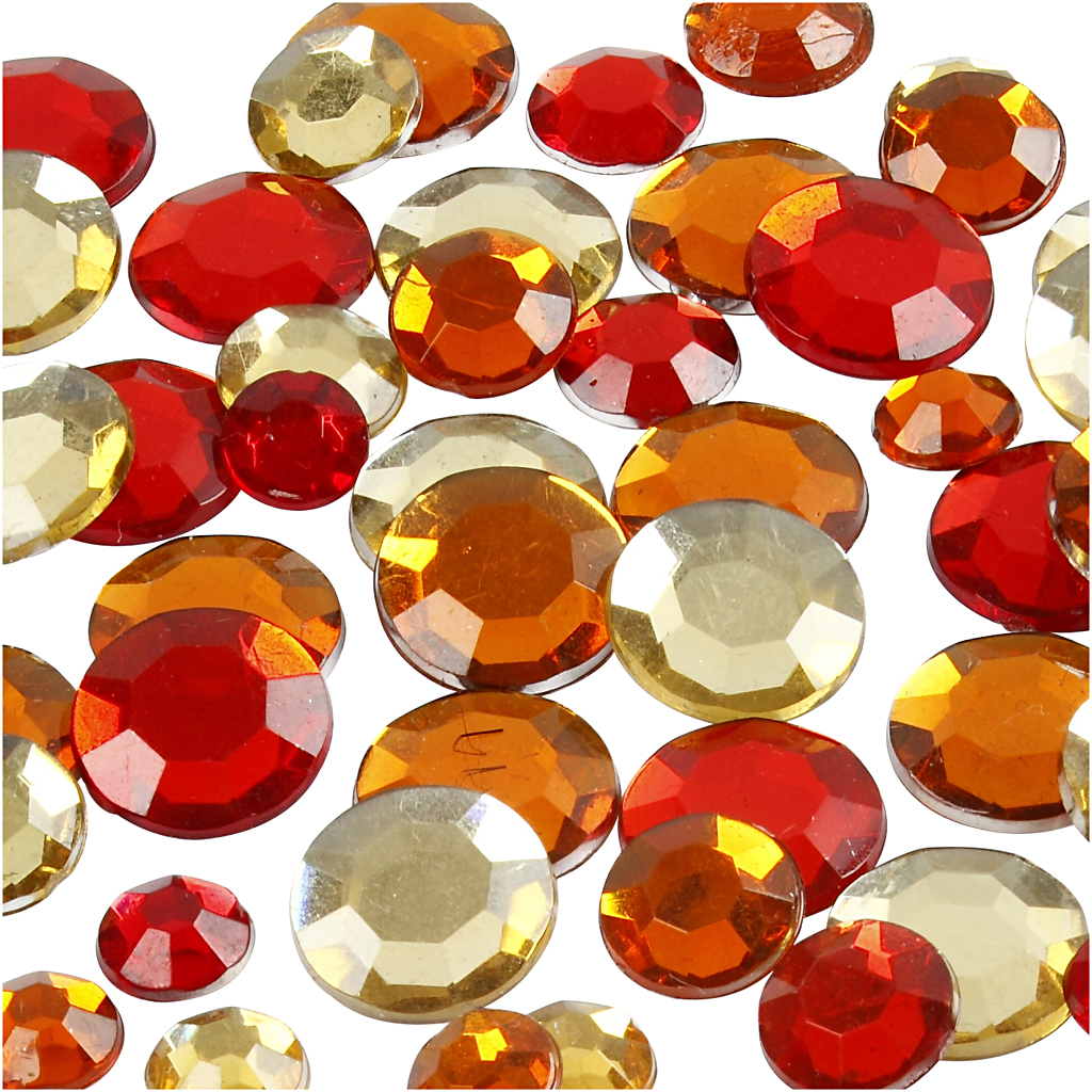 Strass, ümmargune, suurus 6+9+12 mm, punane harmoonia, 360 tk/ 1 pakk - Image 3