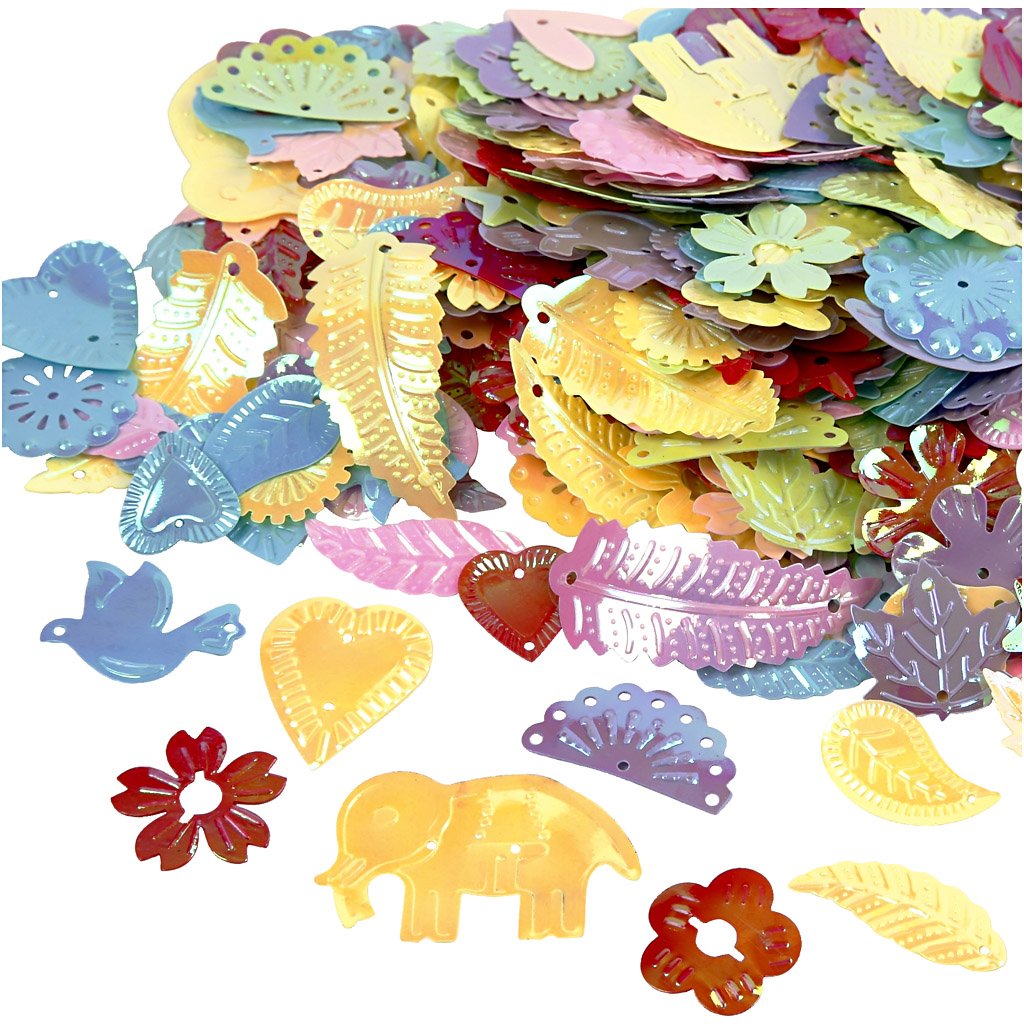 Paelad, suurus 15-45 mm, pärlmutter värvid, 30 g/ 1 pakk - Image 4