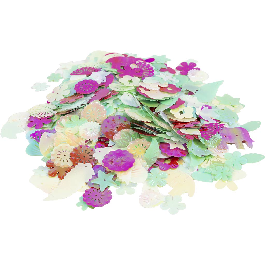 Paelad, suurus 15-45 mm, pärlmutter värvid, 400 g/ 1 pakk