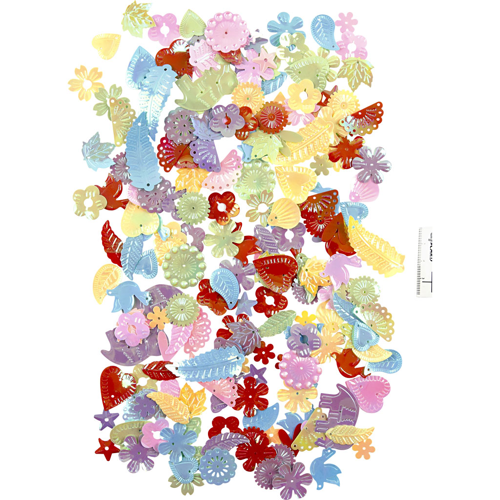 Paelad, suurus 15-45 mm, pärlmutter värvid, 400 g/ 1 pakk - Image 3