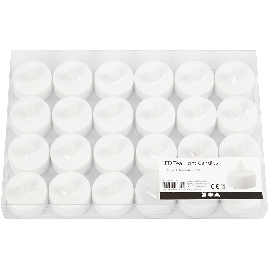 LED-teeküünlad, H: 35 mm, diameeter. 38 mm, valge, 24 tk/ 1 pakk - Image 2