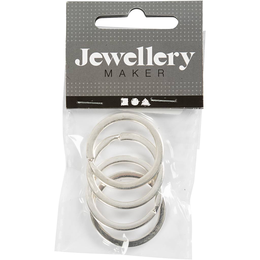 Võtmekett, diameeter. 28 mm, hõbetatud, 4 tk/ 1 pakend - Image 2