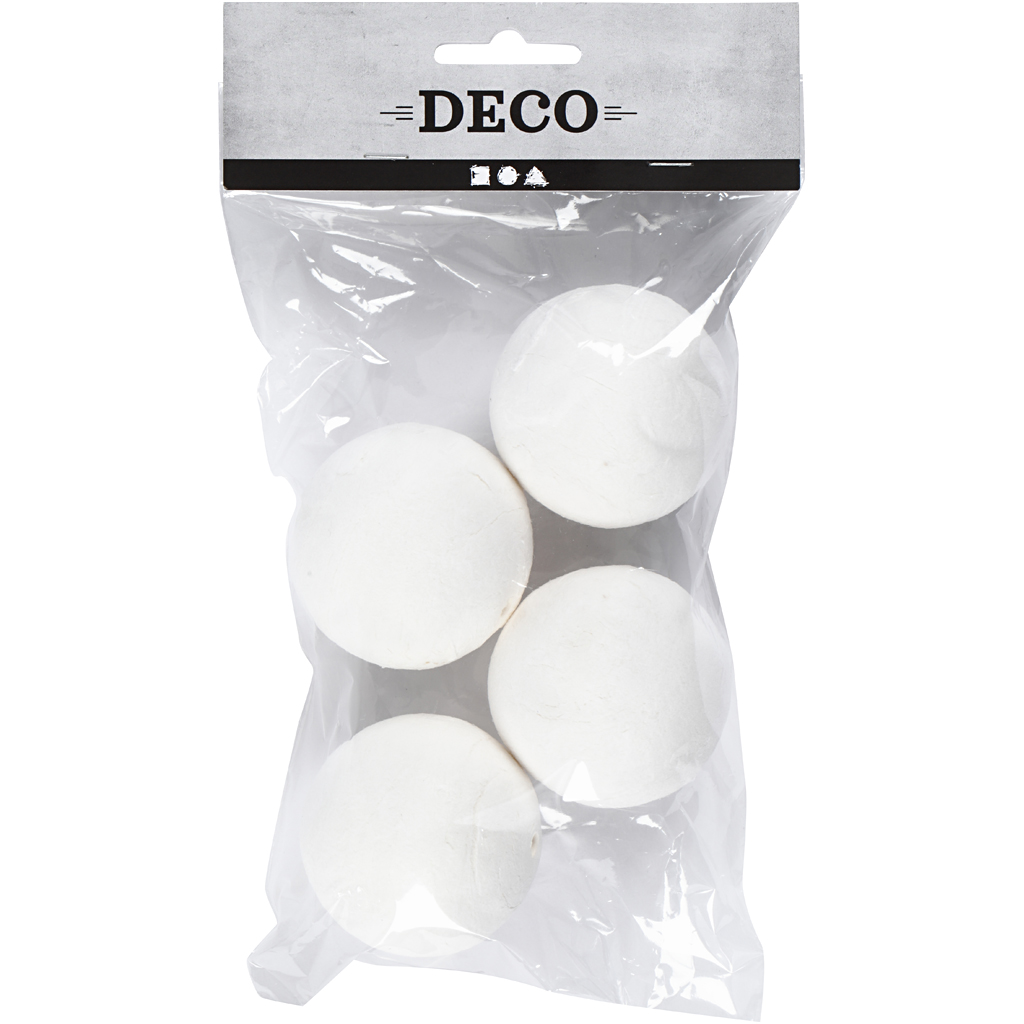 Kokkupressitud puuvillased pallid, diameeter. 50 mm, valge, 4 tk/ 1 pakk - Image 2