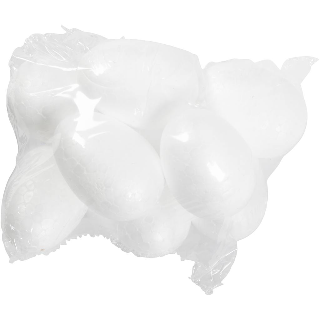 Polüstüreenmunad, H: 4,8 cm, valge, 10 tk/ 1 pakk - Image 2