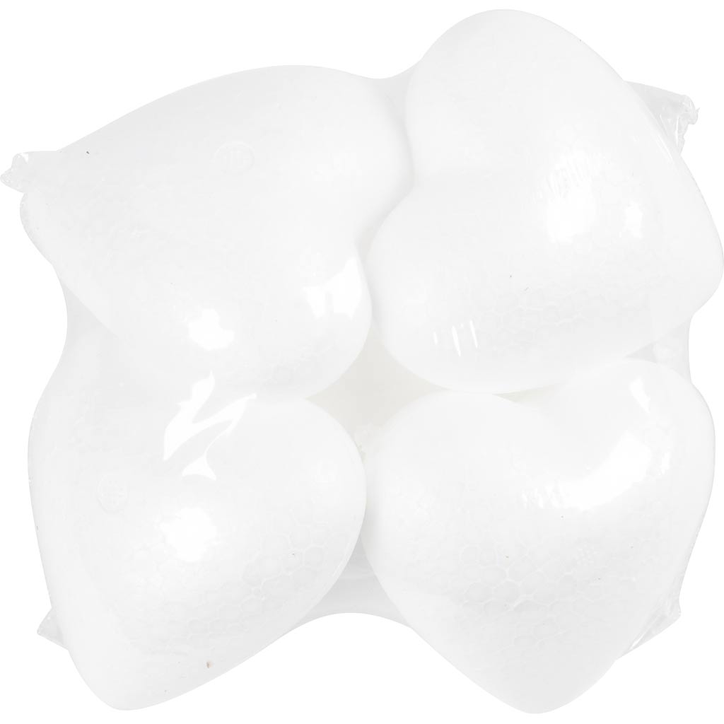 Süda, K: 8 cm, S. 4,5 cm, L: 8 cm, valge, 5 tk/ 1 pakk. - Image 2