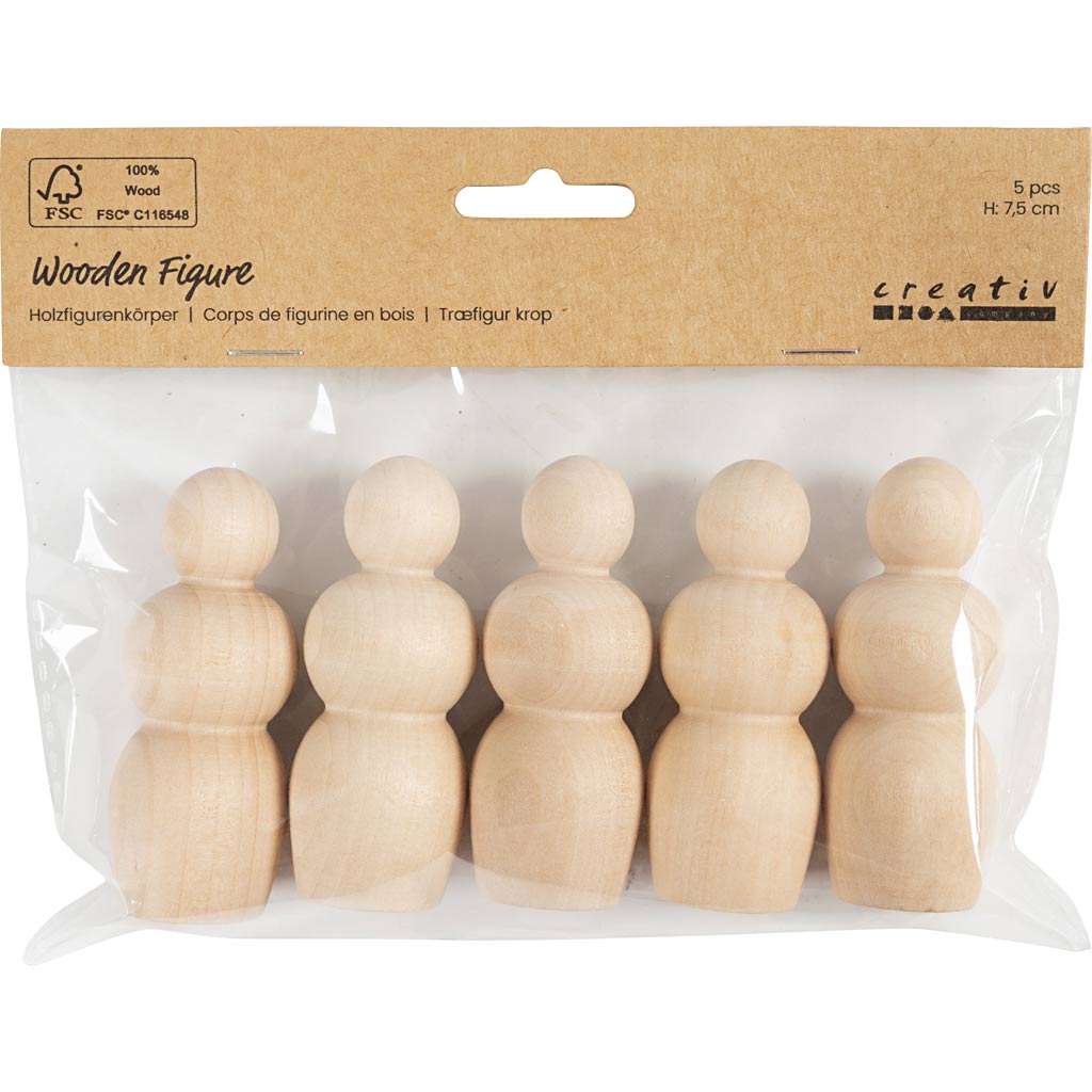 Puidust figuurikorpus, tunnigraafikujuline, H: 7,5 cm, 5 tk/ 1 pakk - Image 2