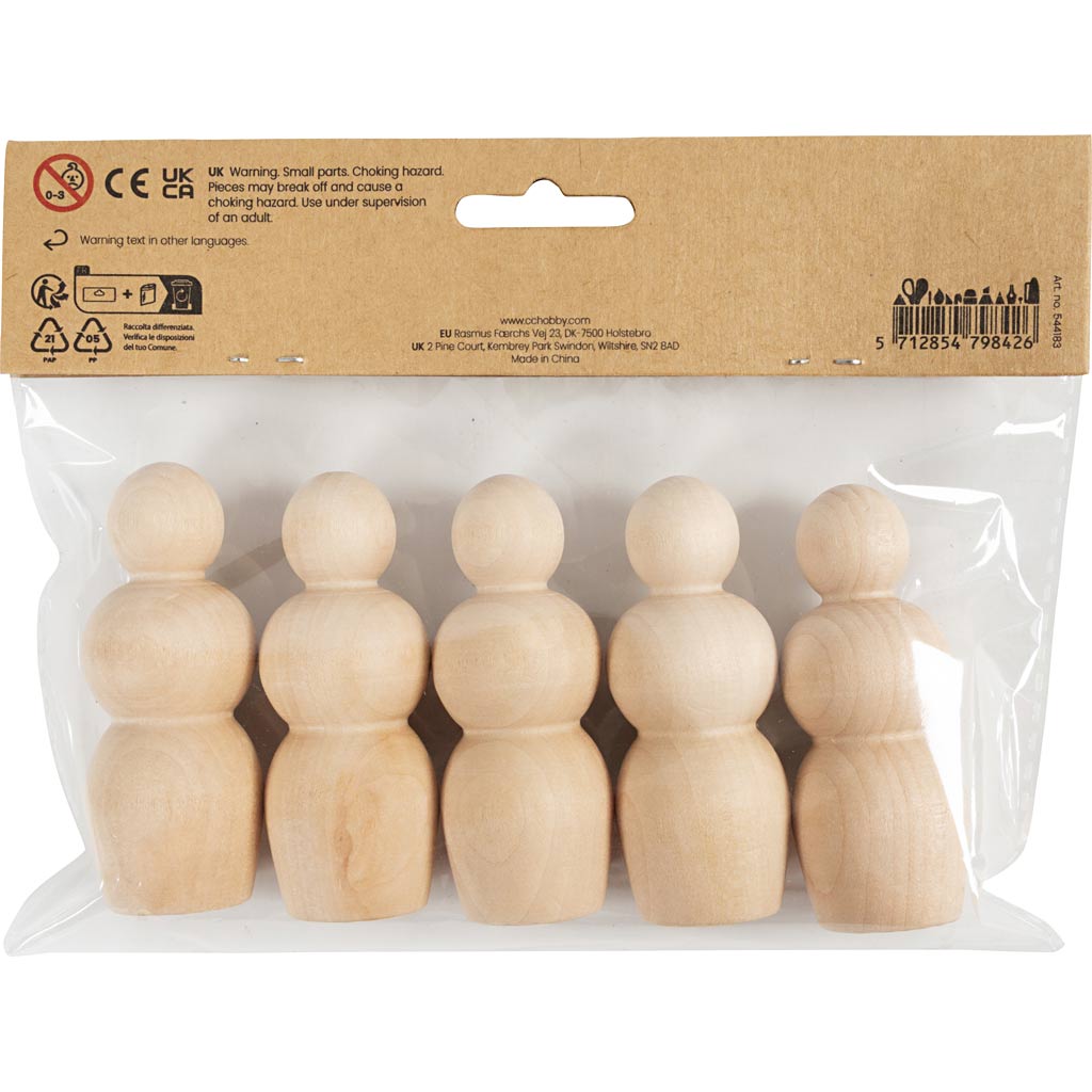 Puidust figuurikorpus, tunnigraafikujuline, H: 7,5 cm, 5 tk/ 1 pakk - Image 3