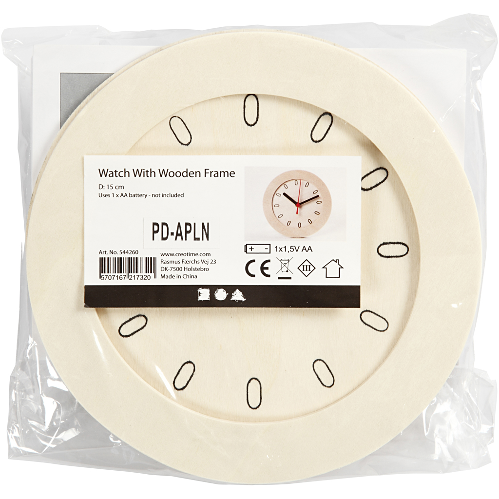 Puidust raamiga kell, diameeter. 15 cm, 1 tk - Image 2