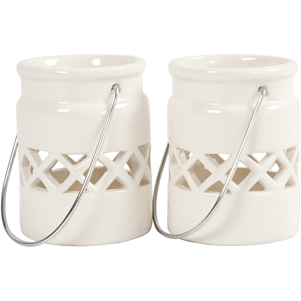 Latern, H: 8 cm, diameeter. 6,2 cm, valge, 2 tk/ 1 pakk - Image 5