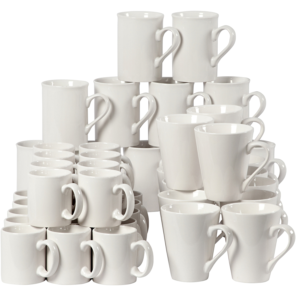 Kruusid, H: 7-10 cm, valge, 48 tk/ 1 pakk - Image 5