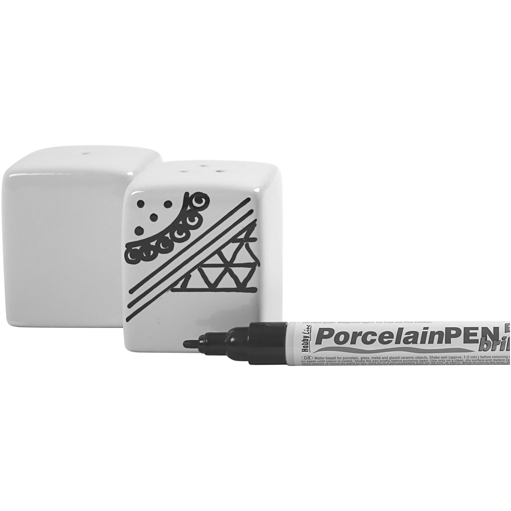 Soola ja pipra komplekt, H: 6 cm, suurus 5x5 cm, läikiv, valge, 6 komplekti/ 1 pakk - Image 2