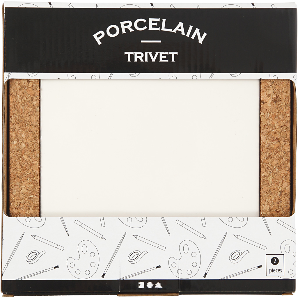 Korkraamiga alusplaat, suurus 15,5x15,5x1 cm, valge, 2 tk/ 1 pakk - Image 2