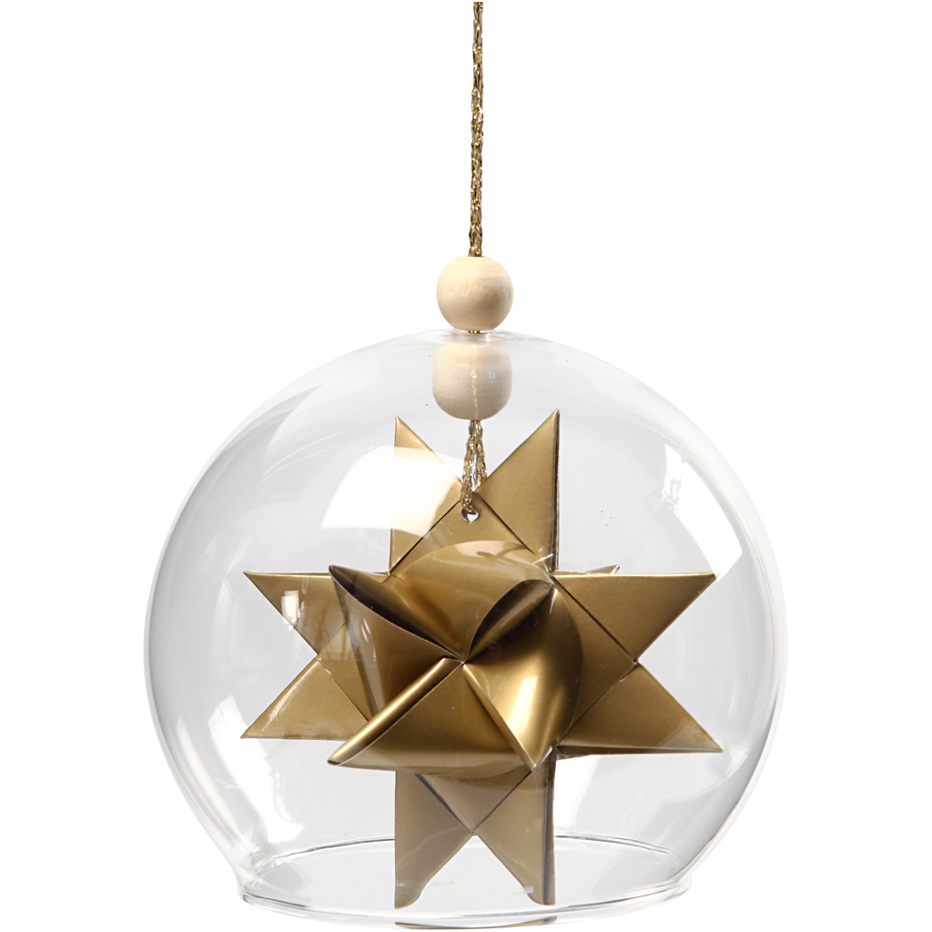 Selge klaasist põhjatu rippuv kujuke, diameeter. 8 cm, augu suurus 5 cm, läbipaistev, 4 tk/ 1 pakk - Image 3