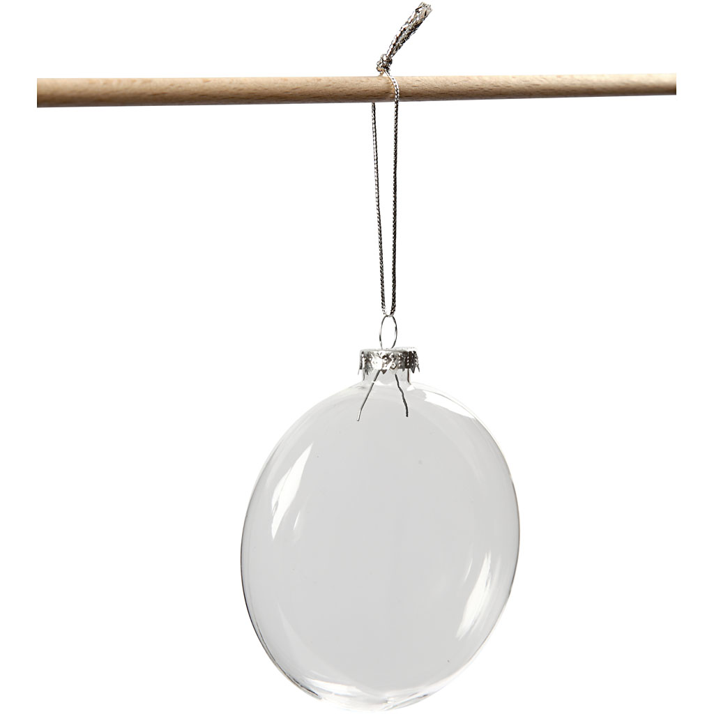 Klaasist kaunistused, diameeter. 8 cm, paksus 2,1 cm, 6 tk/ 1 pakk - Image 3