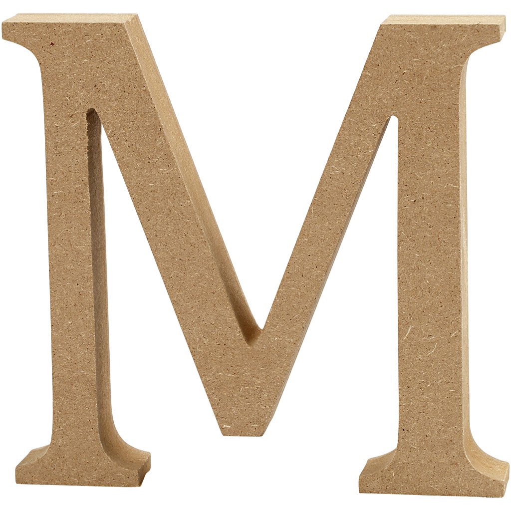 Letter, M, H: 13 cm, paksus 2 cm, 1 tk