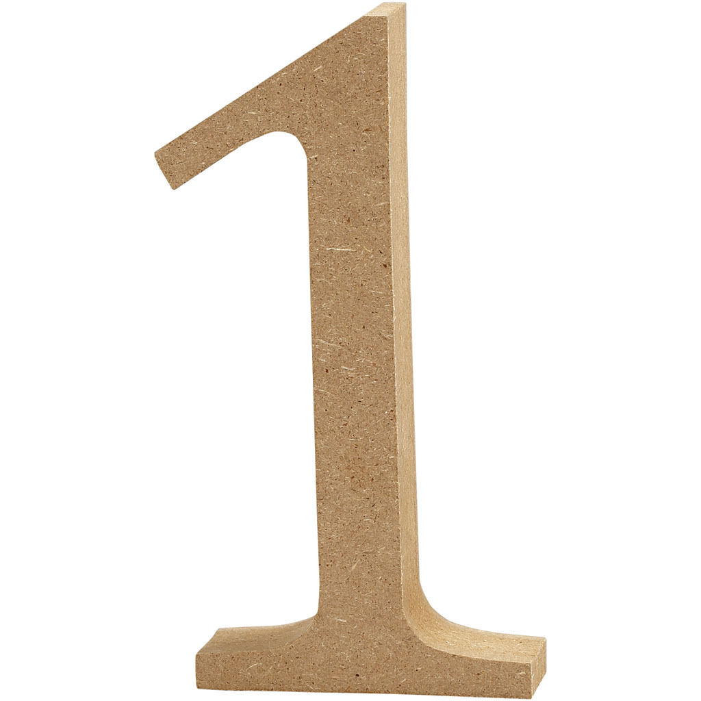 Number, 1, H: 8 cm, paksus 1,5 cm, 1 tk.
