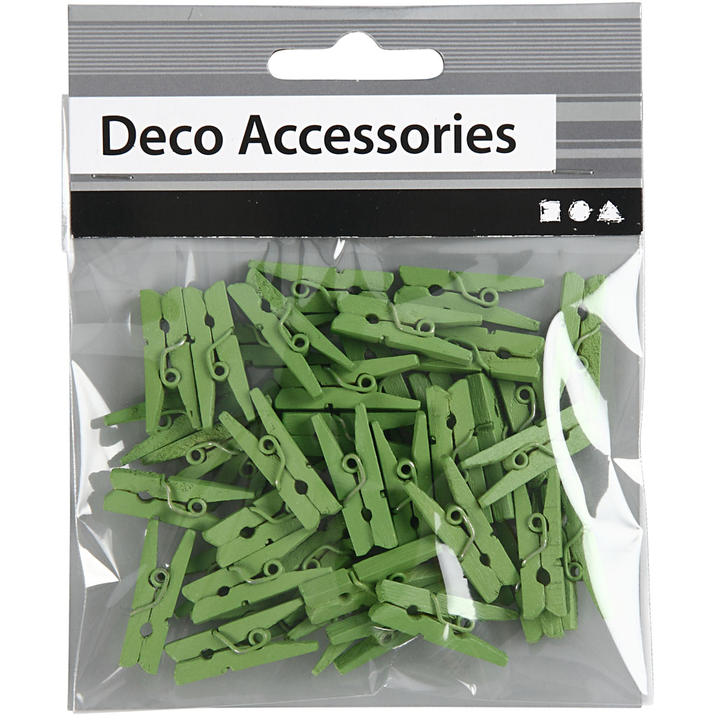 Mini riidepulk, L: 25 mm, W: 3 mm, roheline, 36 tk/ 1 pakk - Image 2