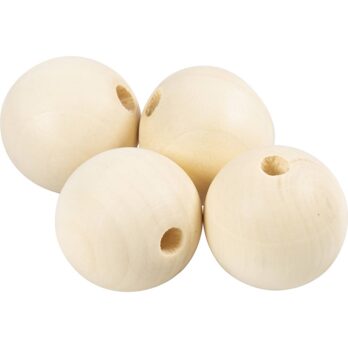 Puuhelm, diameeter. 30 mm, augu suurus 5 mm, 4 tk/ 1 pakk