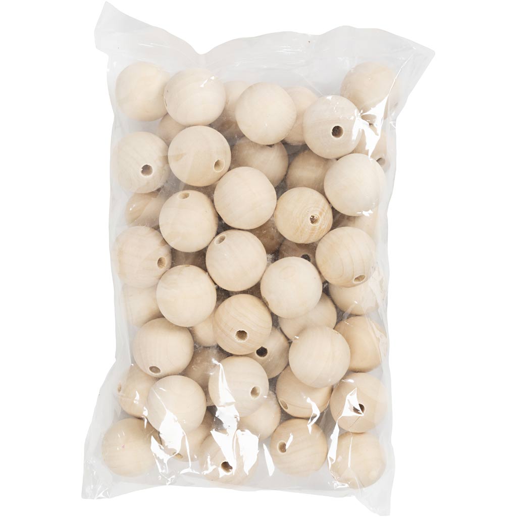 Puuhelm, diameeter. 35 mm, augu suurus 6 mm, 50 tk/ 1 pakk - Image 2