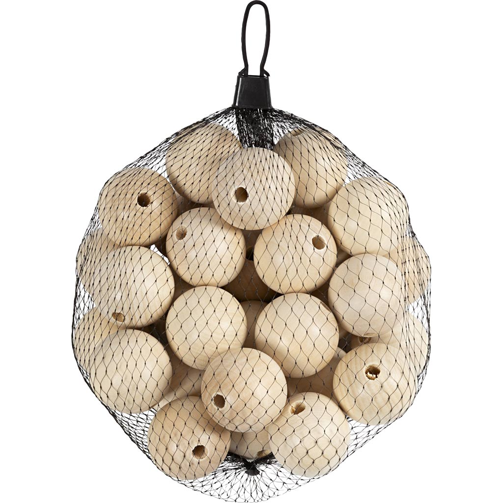 Puuhelm, diameeter. 40 mm, augu suurus 7 mm, 30 tk/ 1 pakk - Image 2