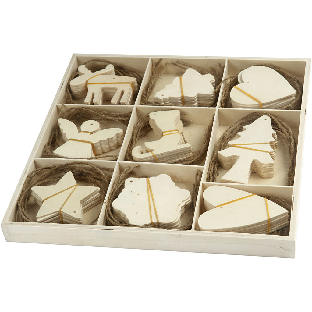 Puidust ornament, jõulud, suurus 7-8 cm, 72 tk/ 1 pakk - Image 2