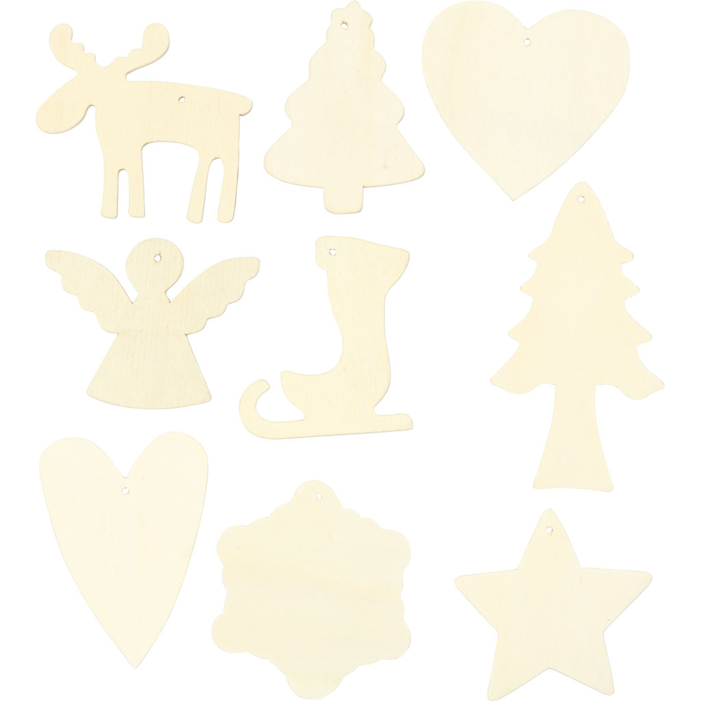 Puidust ornament, jõulud, suurus 7-8 cm, 72 tk/ 1 pakk - Image 4