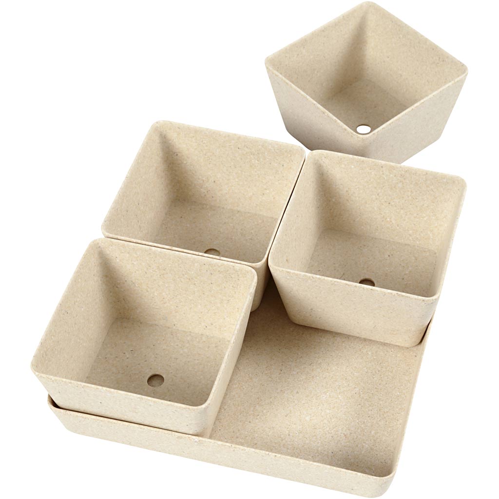 Lillepotid, K: 8 cm, S. 19,5 cm, L: 19,5 cm, 1 komplekt. - Image 4