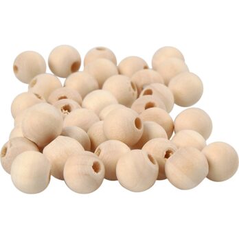 Puidust helmed, diameeter. 10, augu suurus 2,5 mm, 40 tk/ 1 pakk