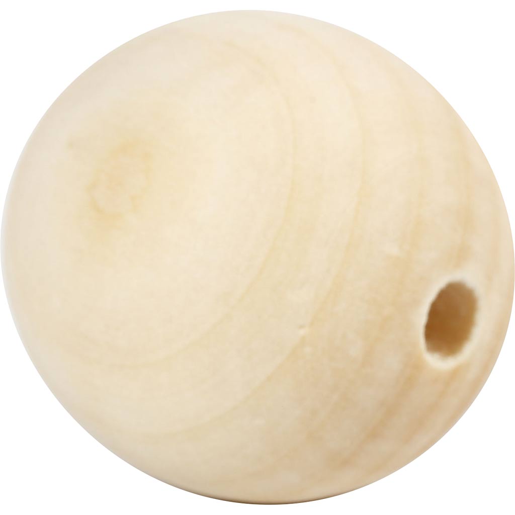 Puidust helmed, diameeter. 35, augu suurus 6 mm, 50 tk/ 1 pakk - Image 3