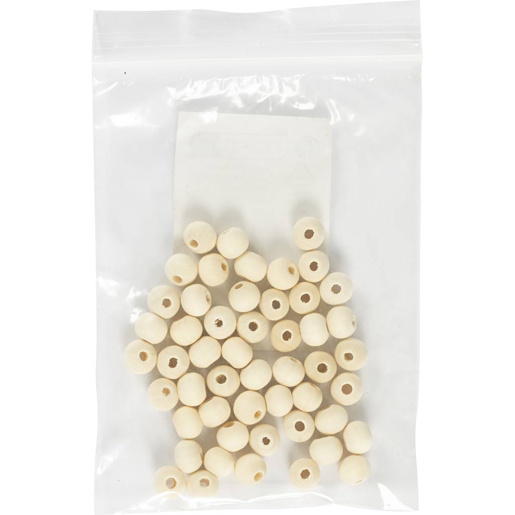 Puidust helmed, diameeter. 8, augu suurus 2 mm, 100 tk/ 1 pakk - Image 2