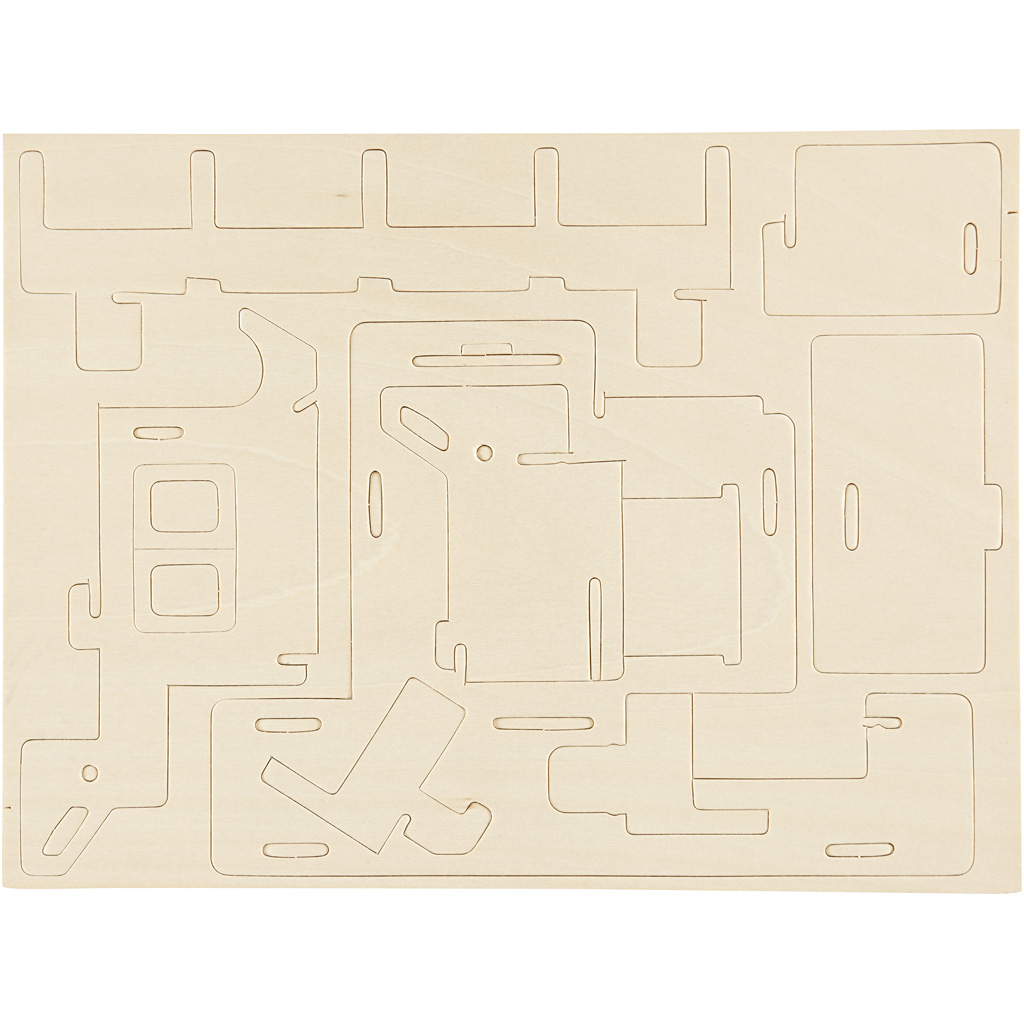 3D puidust ehituskomplekt, maja koos kaldteega, suurus 22,5x17,5x20,5, 1 tk. - Image 7