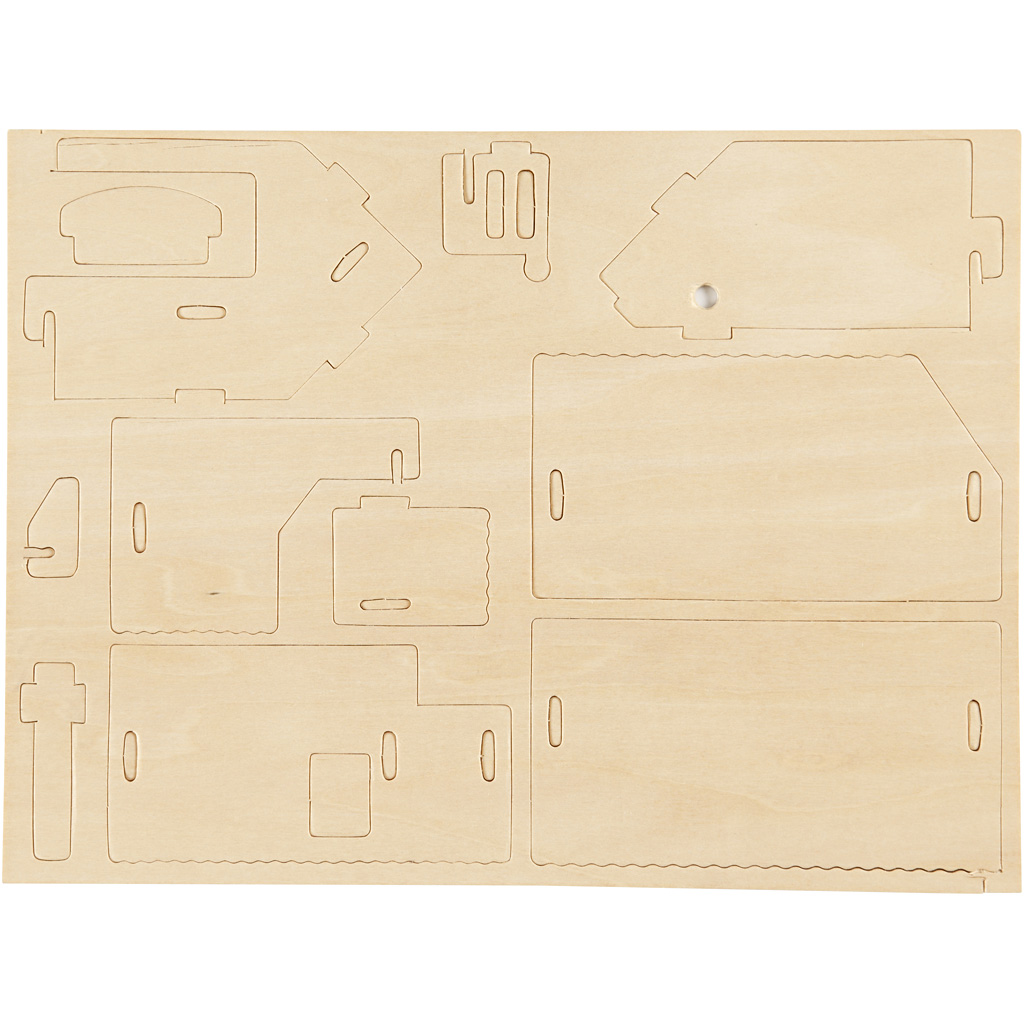 3D puidust ehituskomplekt, maja koos terrassiga, suurus 19x17,5x15, 1 tk. - Image 8