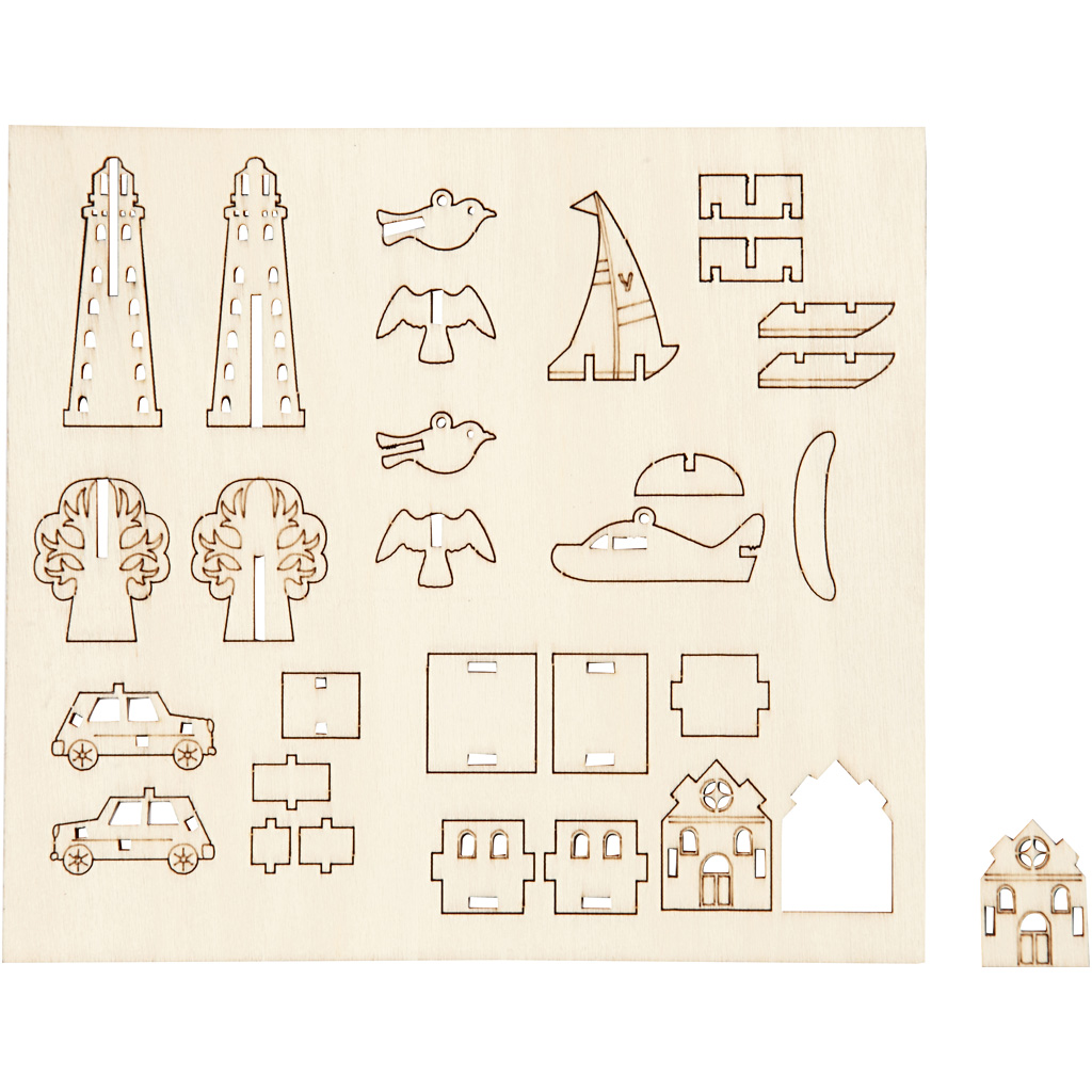 Ise kokkupandavad figuurid, igapäevased, L: 15,5 cm, L: 17 cm, paksus 3 mm, 1 pakk