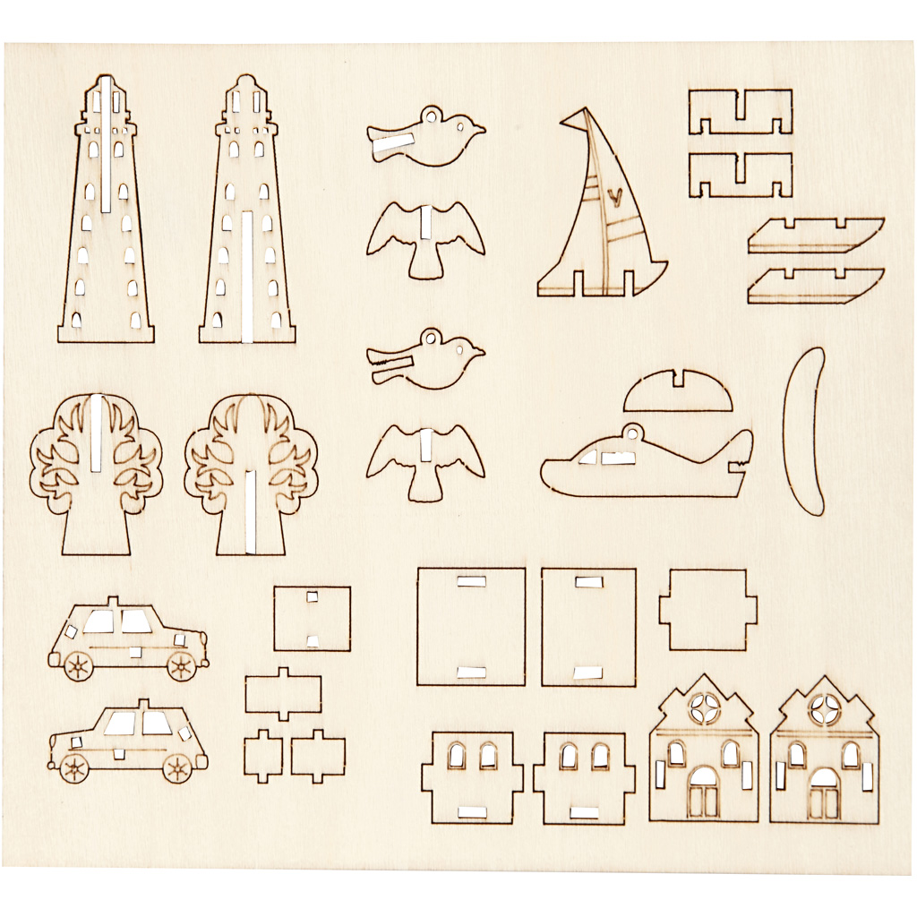 Ise kokkupandavad figuurid, igapäevased, L: 15,5 cm, L: 17 cm, paksus 3 mm, 1 pakk - Image 4