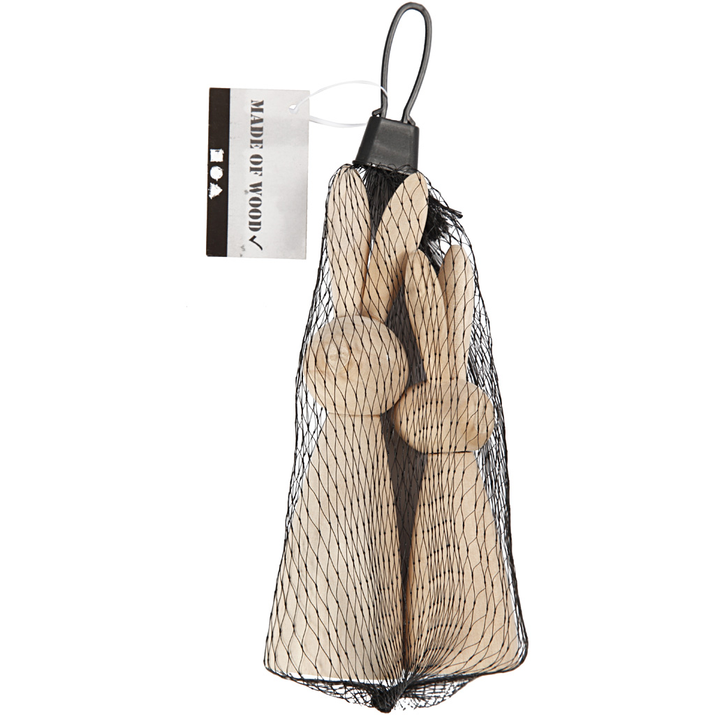 Puidust küülikud, K: 12+14 cm, S. 3,5+4 cm, 2 tk/ 1 pakk - Image 2