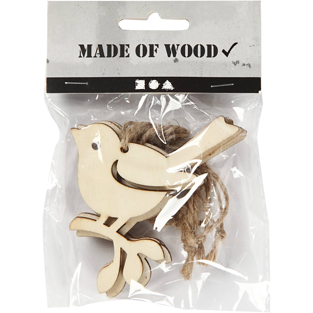 Linnuke, K: 9 cm, L: 6,5 cm, 5 tk/ 1 pakk - Image 2