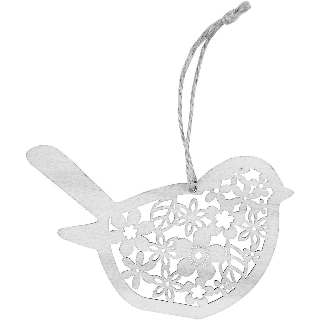 Puidust ornament, liblikas, lill ja lind, kõrgus: 10 cm, laius: 10 cm, 90 tk/ 1 pakk - Image 9