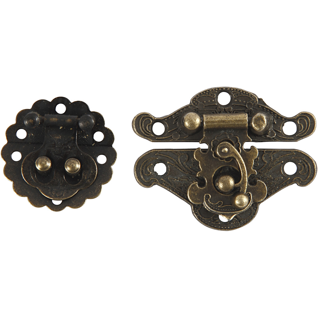 Mini riputusklambrid, suurus 30-35 mm, antiikkuldne, 10 komplekti/ 1 pakk - Image 2