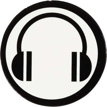 Papp embleem, diameeter. 25 mm, valge/must, 20 tk/ 1 pakk