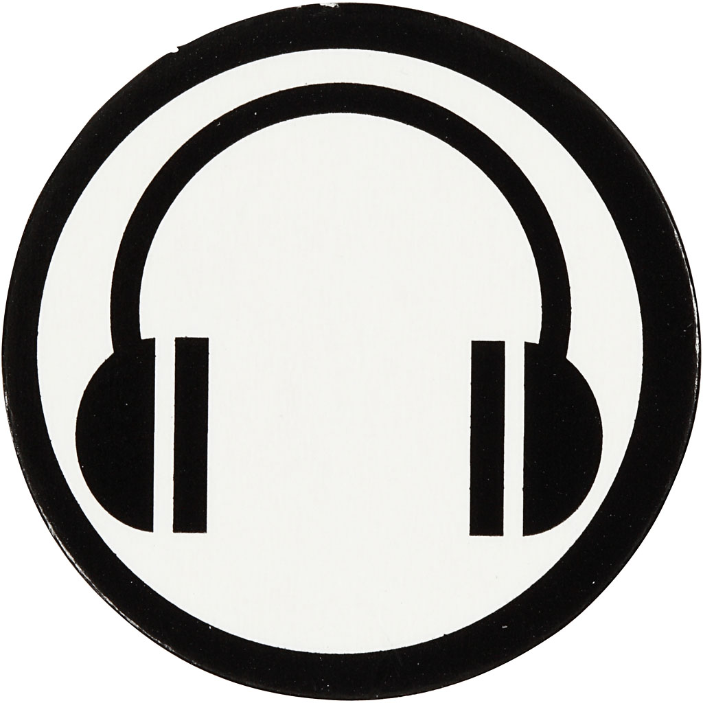 Papp embleem, diameeter. 25 mm, valge/must, 20 tk/ 1 pakk