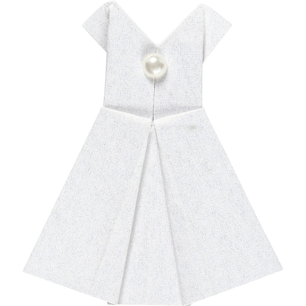 Kleebised, kleit, suurus 35x31 mm, valge, 6 tk/ 1 pakk - Image 3