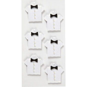 Kleebised, särk, suurus 33x35 mm, valge, 6 tk/ 1 pakk