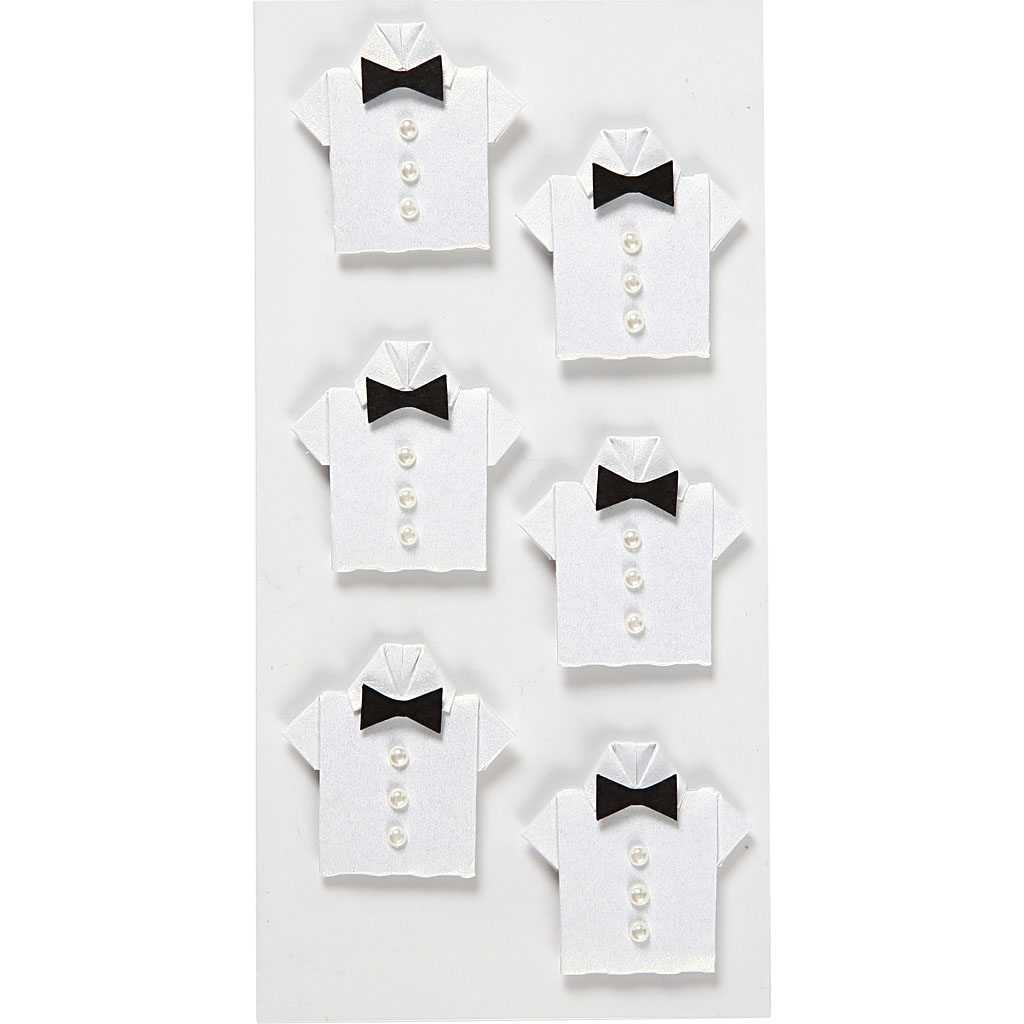 Kleebised, särk, suurus 33x35 mm, valge, 6 tk/ 1 pakk