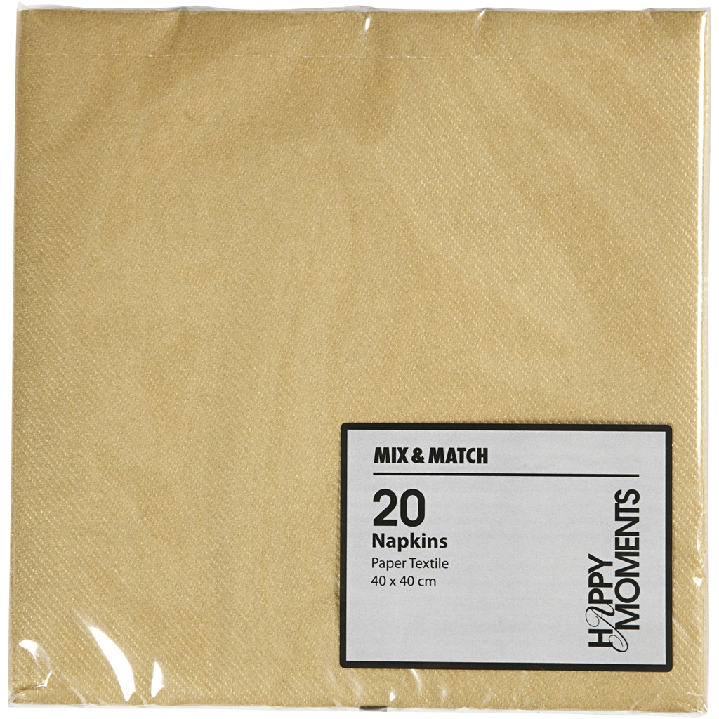 Lauaserviisid, suurus 40x40 cm, 60 g, kuldne, 20 tk/ 1 pakk - Image 2